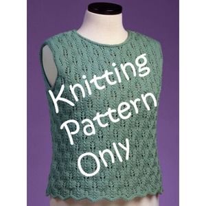 New Sue McCain Vermont Fiber Designs 106 Fir Cone Lace Shell Knitting Pattern